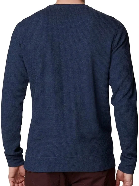 Columbia Navy blue mens thermal waffle knit crew neck shirt plus sz XXL - Picture 2 of 7